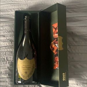 Empty bottle of Dom Perignon 1998